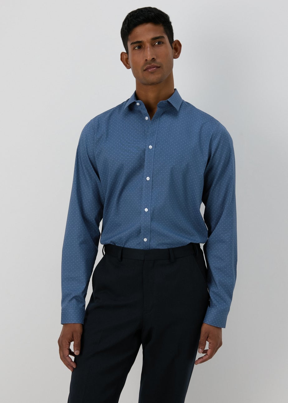 Taylor & Wright Navy Polka Dot Slim Fit Shirt