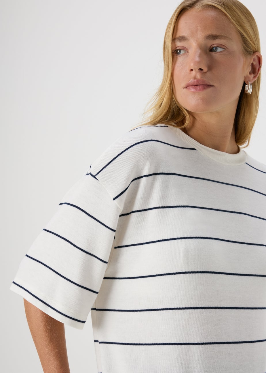 Cream Stripe Soft T-Shirt