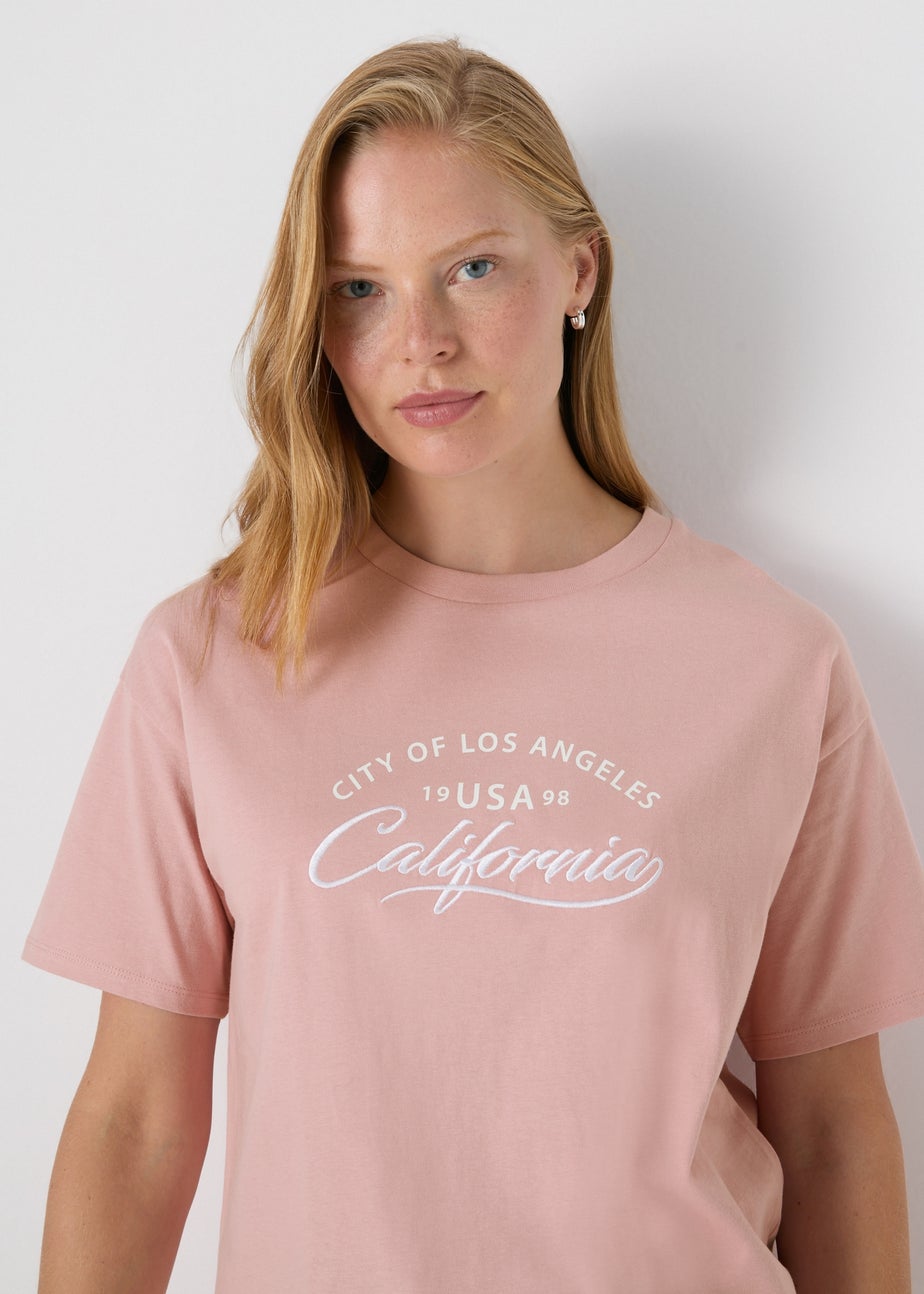 Pink Oversized Graphic T Shirt