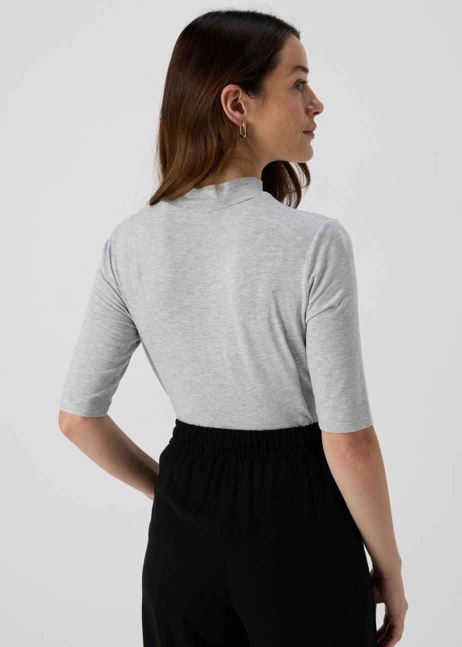 Grey High Neck T-Shirt