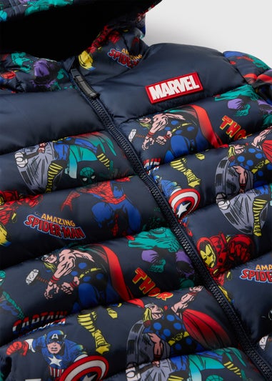 Marvel Kids Showerproof Navy Puffer Coat (4-9yrs)