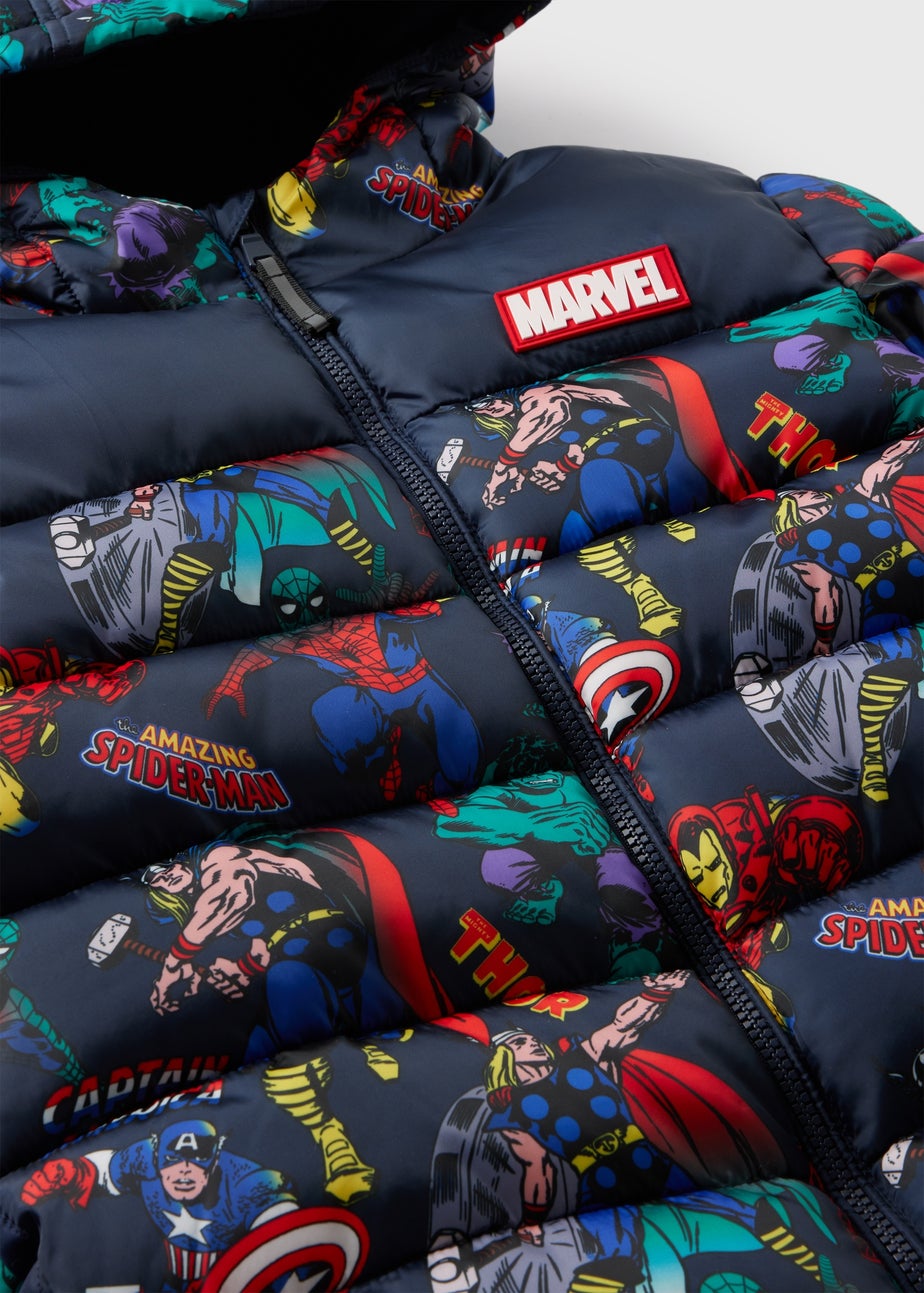 Marvel Kids Showerproof Navy Puffer Coat (4-9yrs)