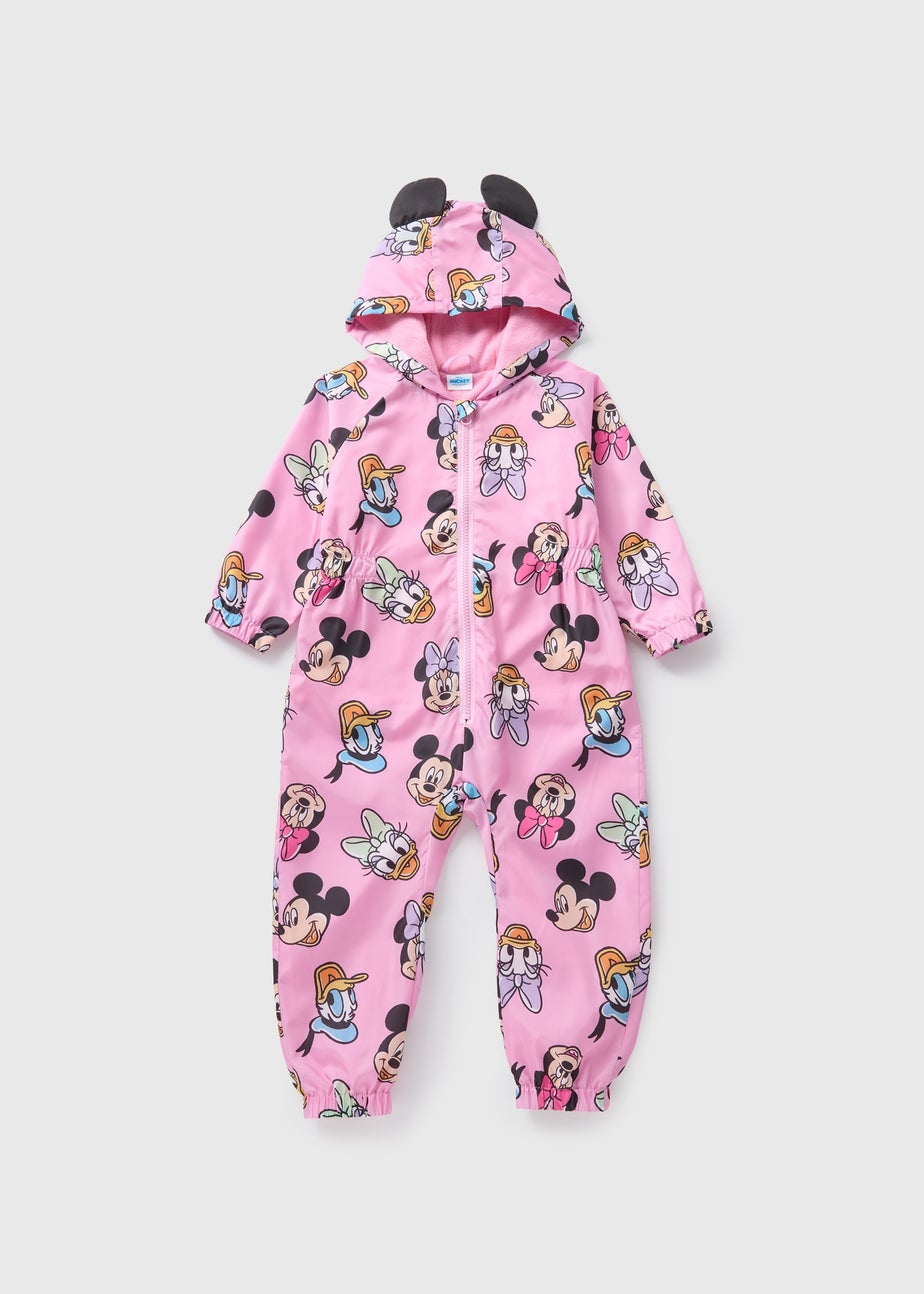 Disney Kids Showerproof Pink Minnie Mouse Puddle Suit (1-7yrs)