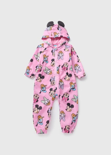 Disney Kids Showerproof Pink Minnie Mouse Puddle Suit (1-7yrs)