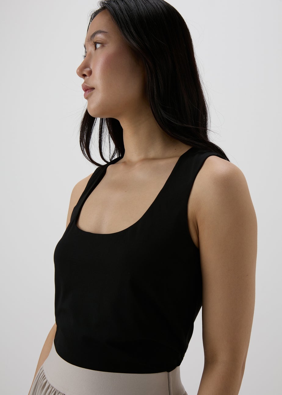 Black Double Layer Vest Top