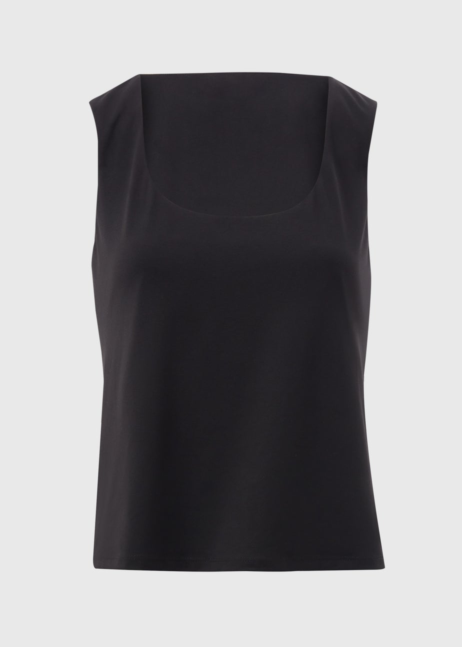 Black Double Layer Vest Top