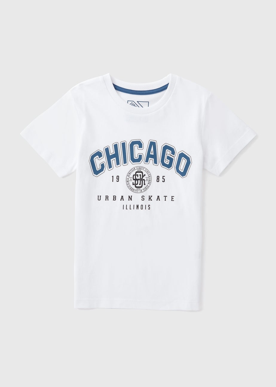 Boys White Chicago Varsity T-Shirt (7-15yrs)