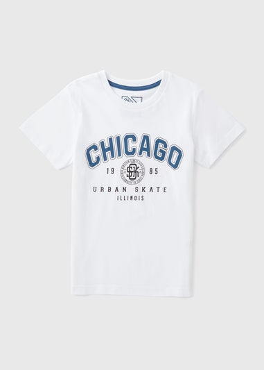 Boys White Chicago Varsity T-Shirt (7-15yrs)