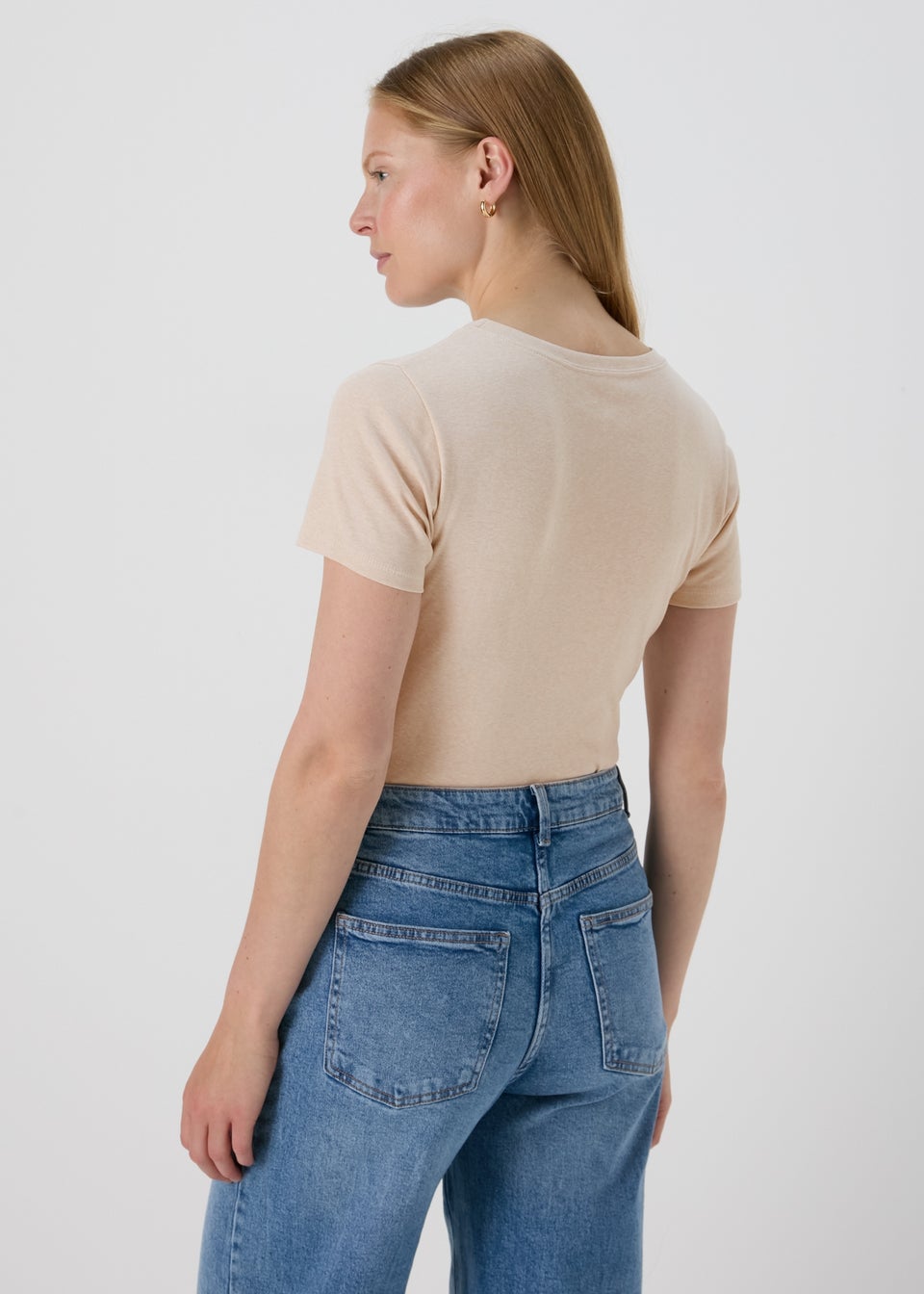 Beige Fitted T-Shirt