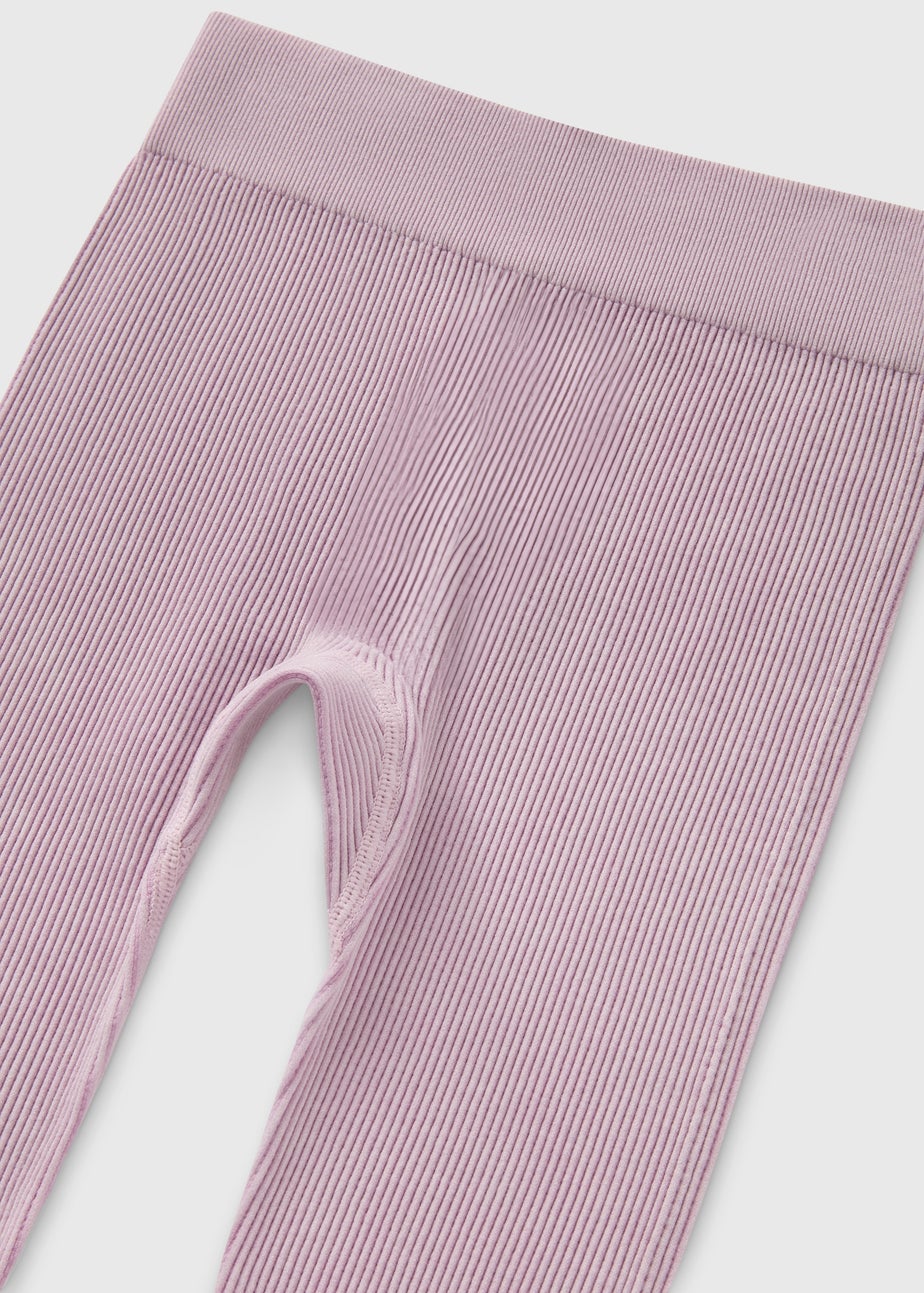 Girls Purple Acid Wash Seamless Leggings (7-15yrs)