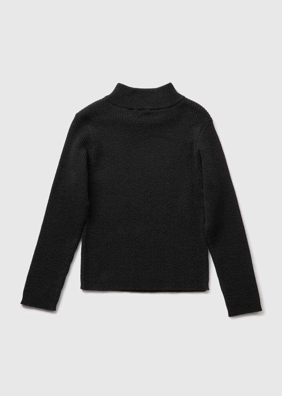 Girls Black Roll Neck Jumper (7-15yrs)