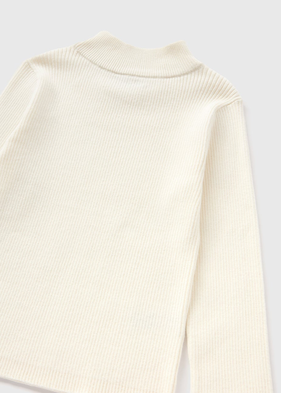 Girls Cream Roll Neck Jumper (7-15yrs)