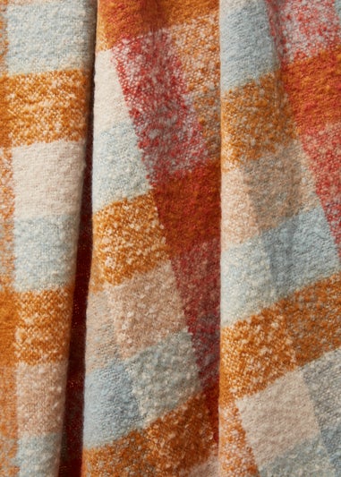 Orange Checked Throw (130cm x 150cm)