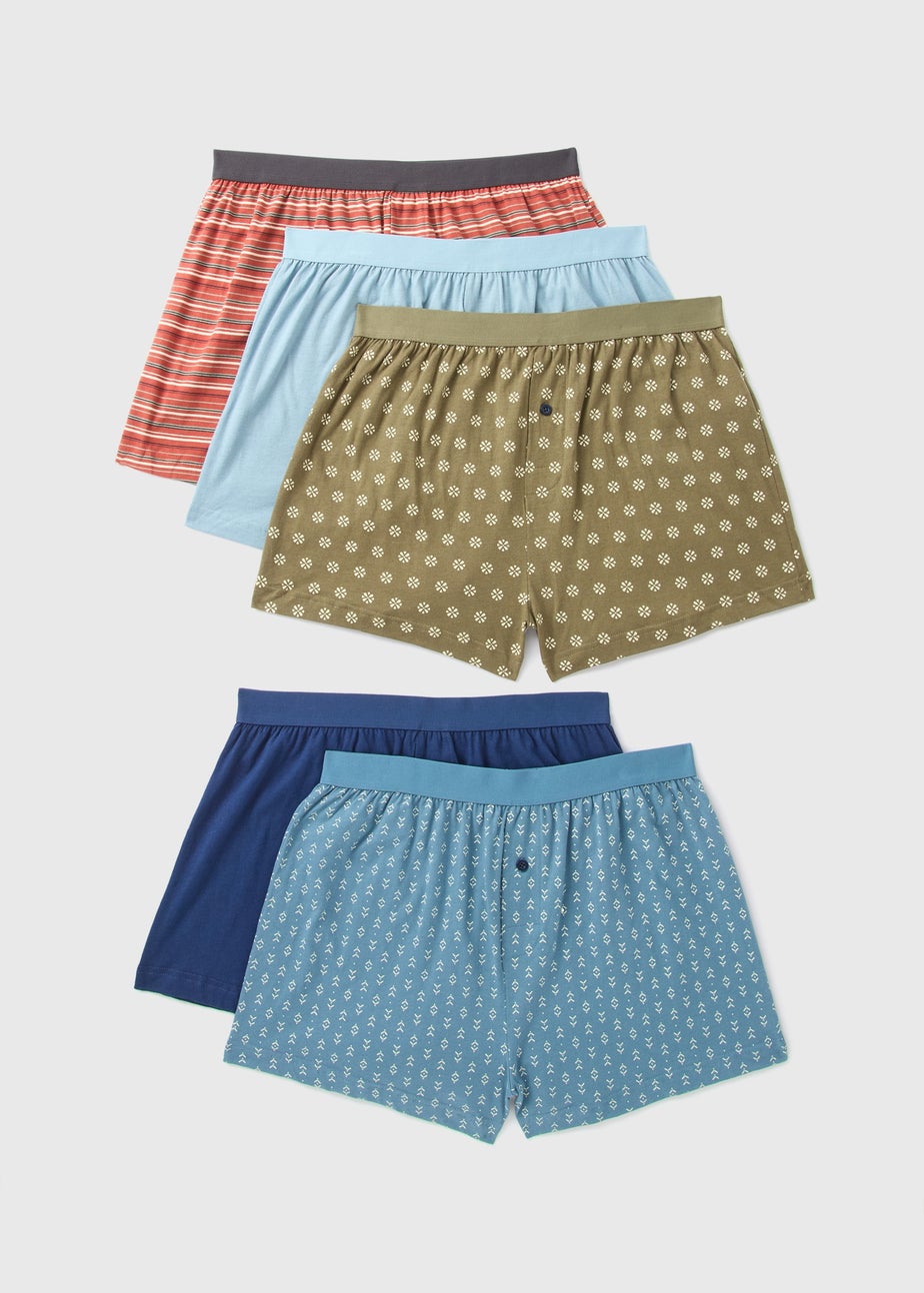 5 Pack Multicolour Loose Fit Boxers