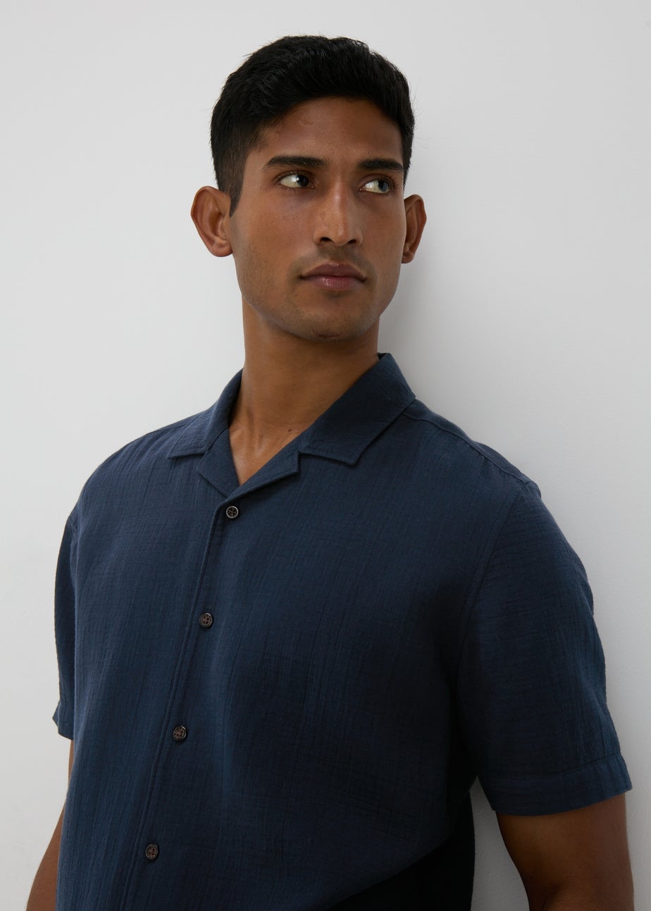 Navy Double Cloth Shirt