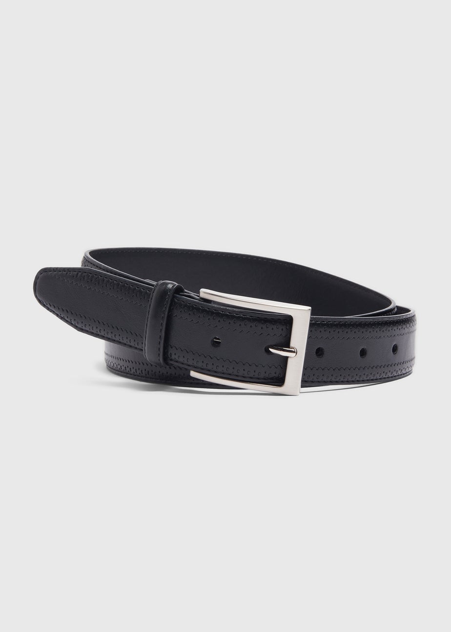 Black PU Brogue Belt