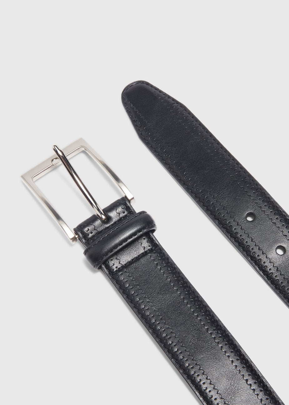 Black PU Brogue Belt