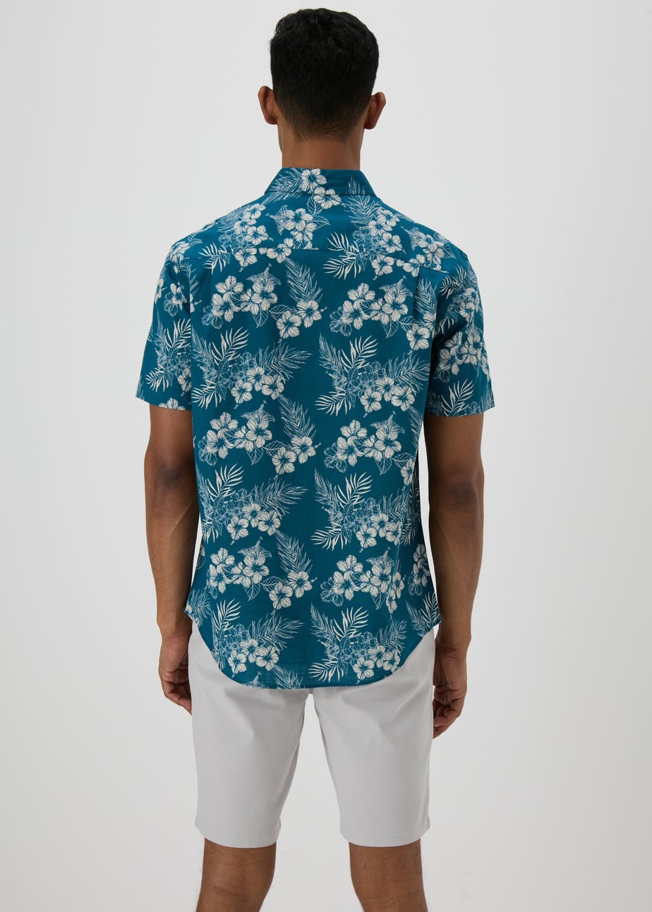 Navy Floral Print Shirt