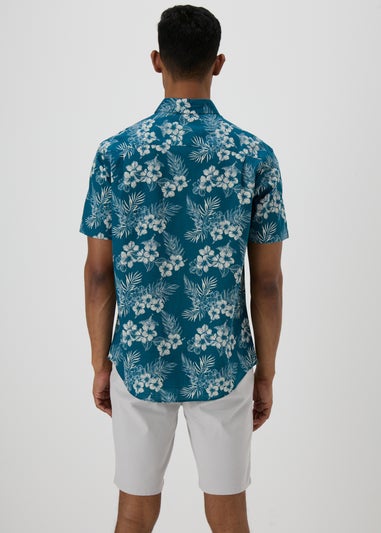 Navy Floral Print Shirt