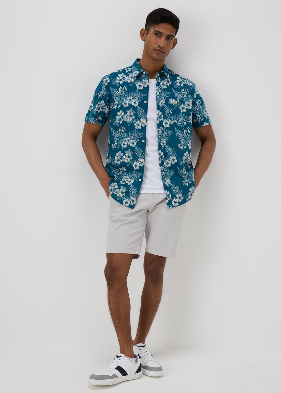 Navy Floral Print Shirt