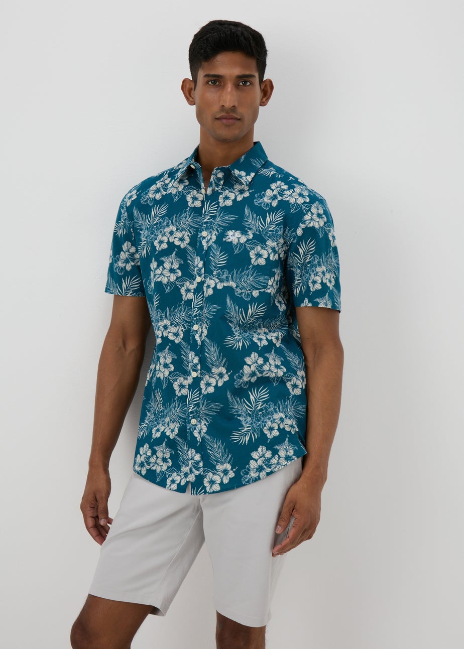 Navy Floral Print Shirt
