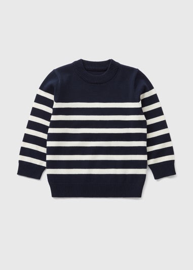 Boys Navy Stripe Knitted Jumper (1-7yrs)