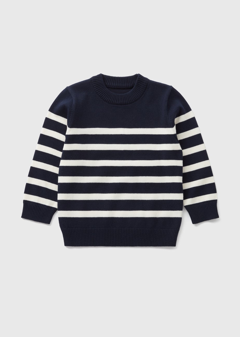 Boys Navy Stripe Knitted Jumper (1-7yrs)