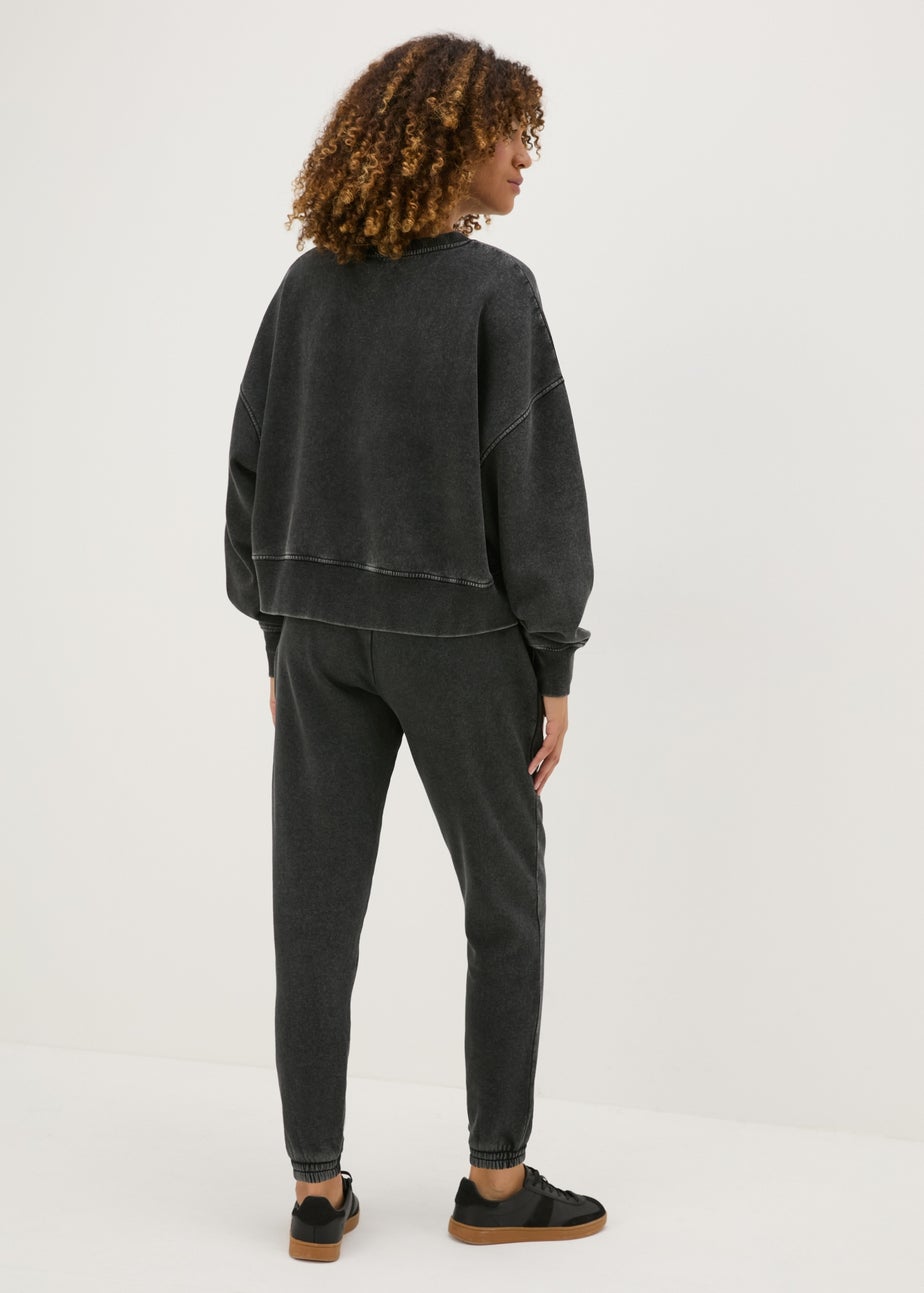 Charcoal Acid Wash Jogging Bottoms