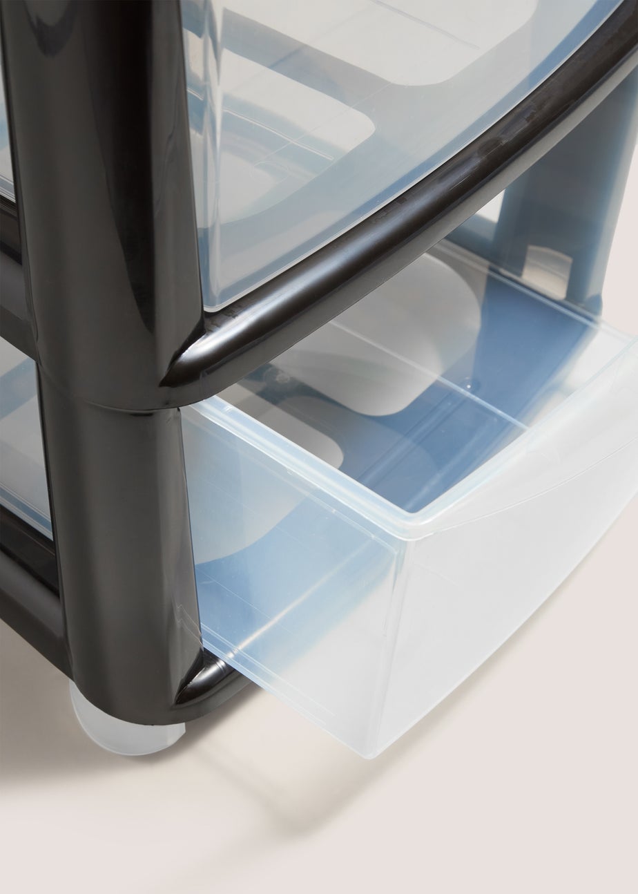 Black Large Plastic Drawer Tower
