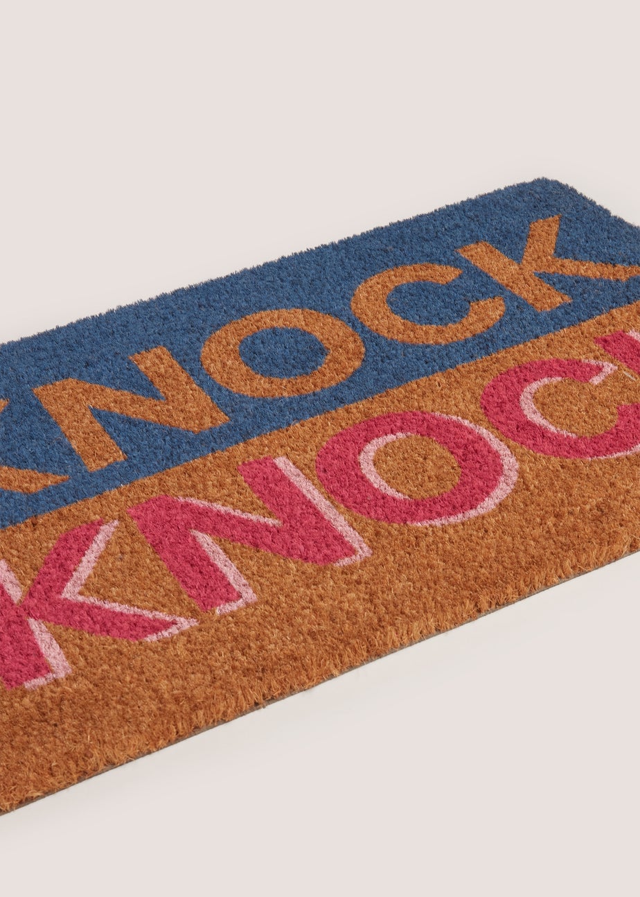 Blue KNOCK KNOCK Doormat