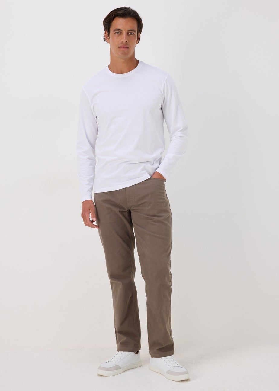 Brown Textured Chinos