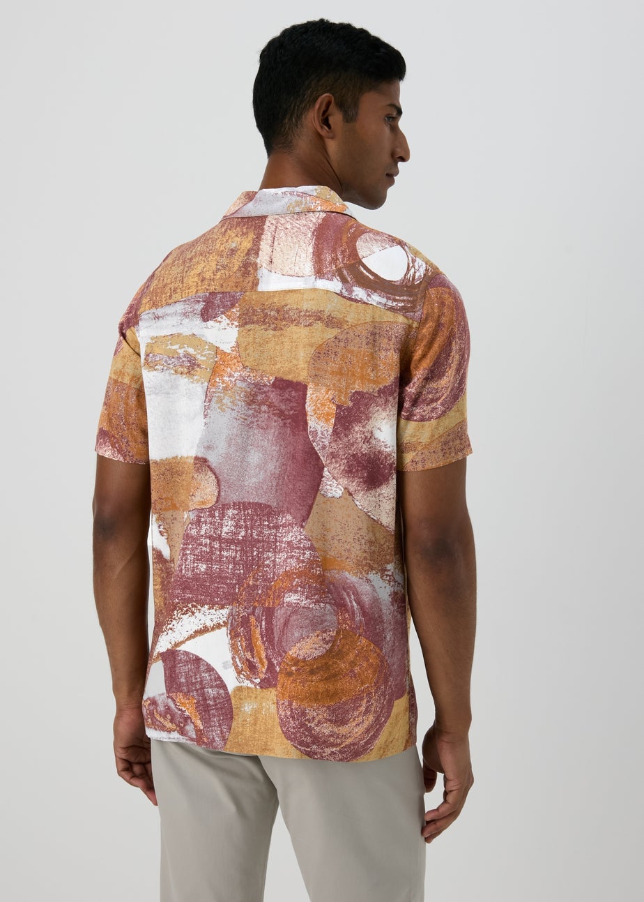 Peach Abstract Print Shirt