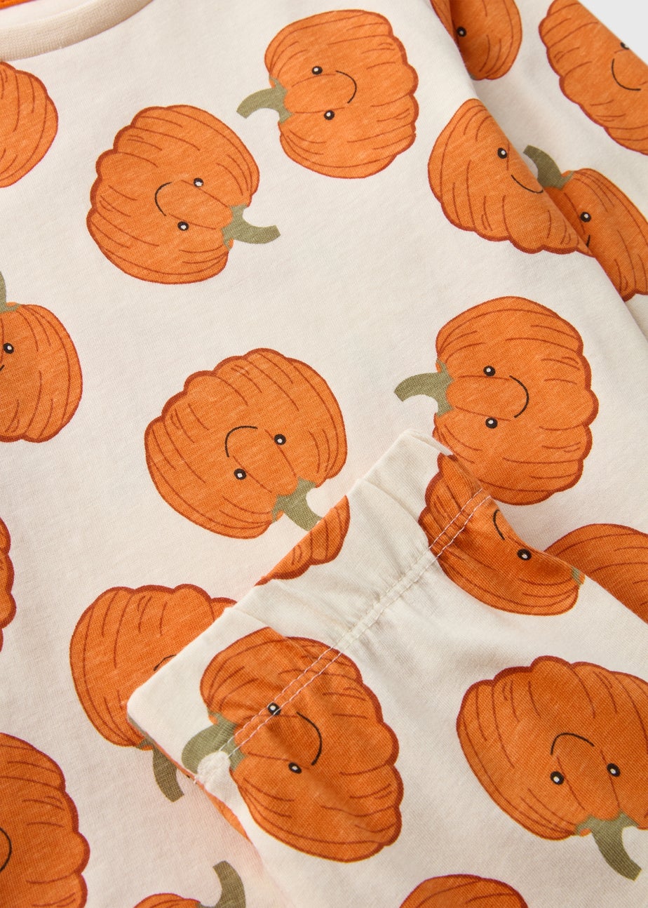 Unisex Oatmeal Pumpkin Top & Bottoms Pyjama Set (1-7yrs)