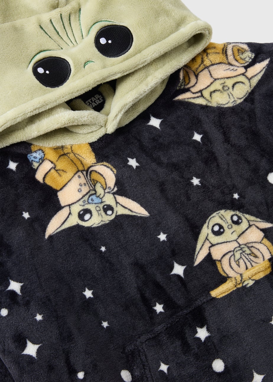 Star Wars Boys Black Baby Yoda Snuggle Hoodie (3-13yrs)