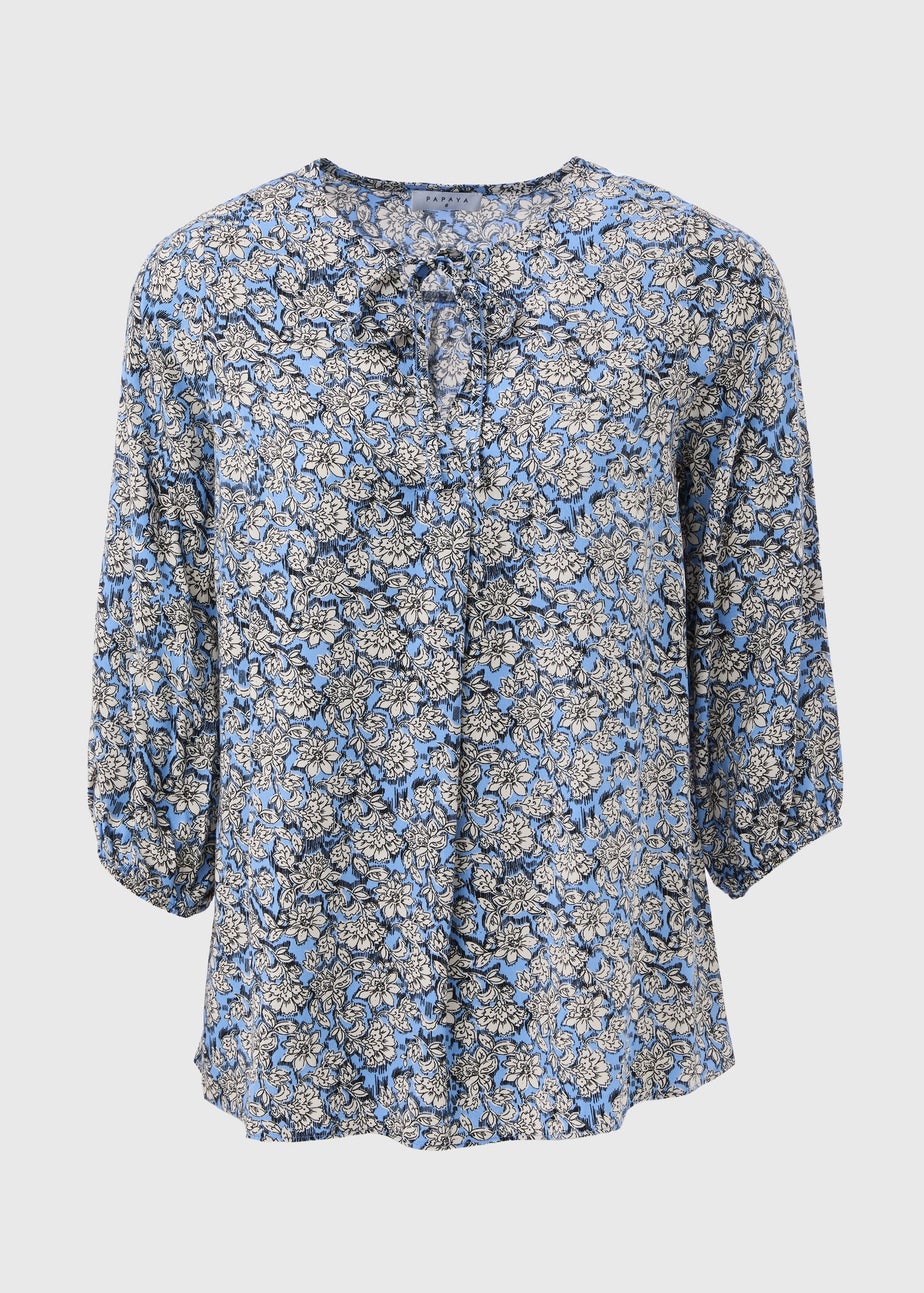 Blue Floral Blouse