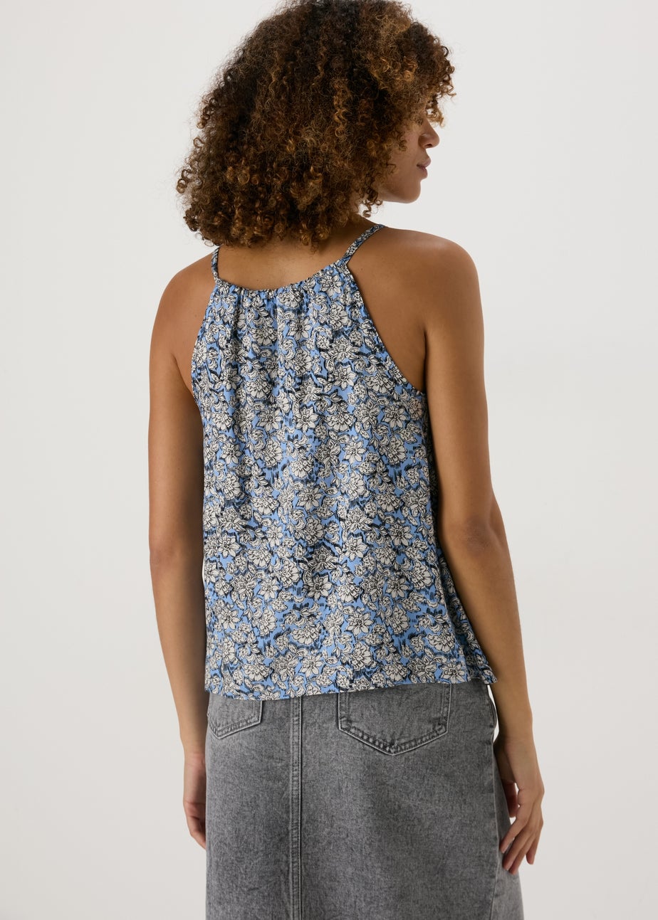 Blue Floral High Apex Cami