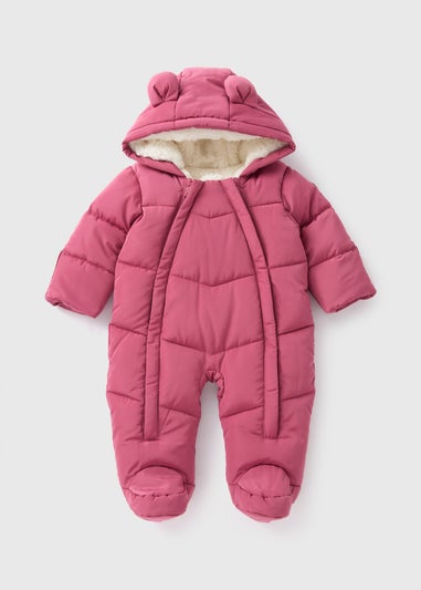 Baby Pink Padded Showerproof Snowsuit (Newborn-18mths)