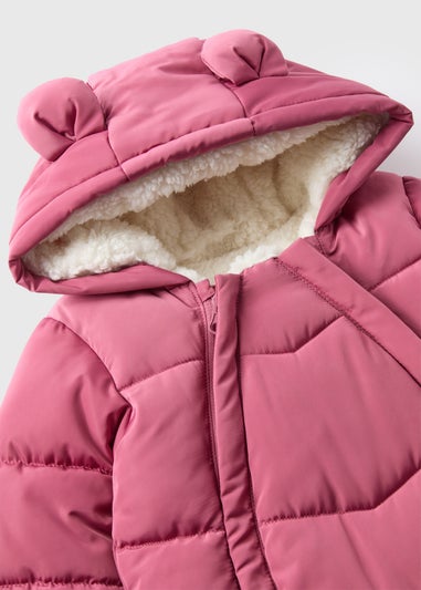 Baby Pink Padded Showerproof Snowsuit (Newborn-18mths)