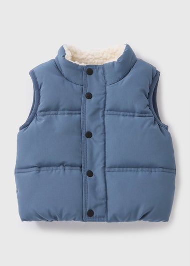 Baby Blue Showerproof Padded Gilet (Newborn-23mths)