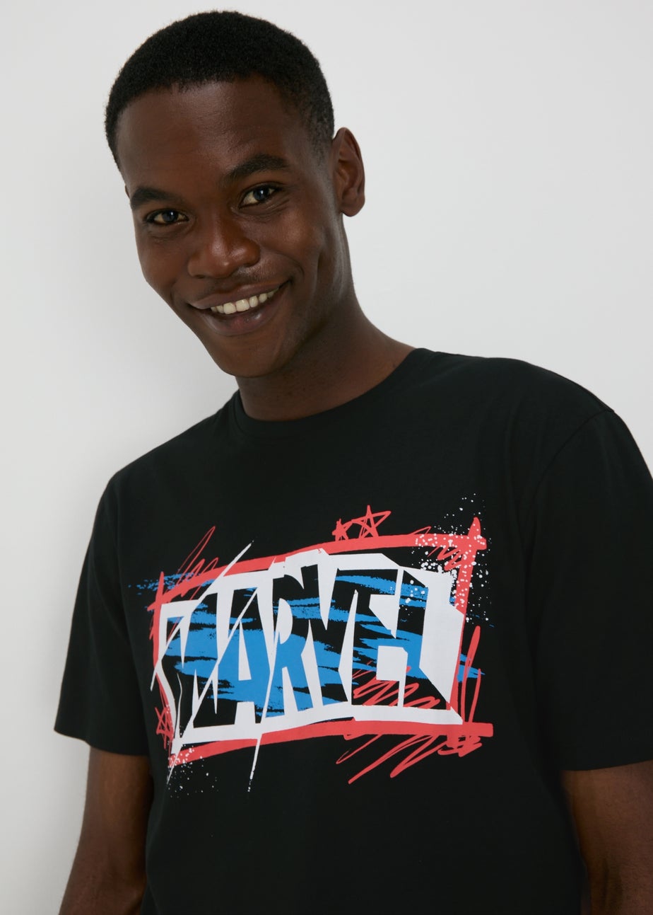Marvel Print Black T-Shirt