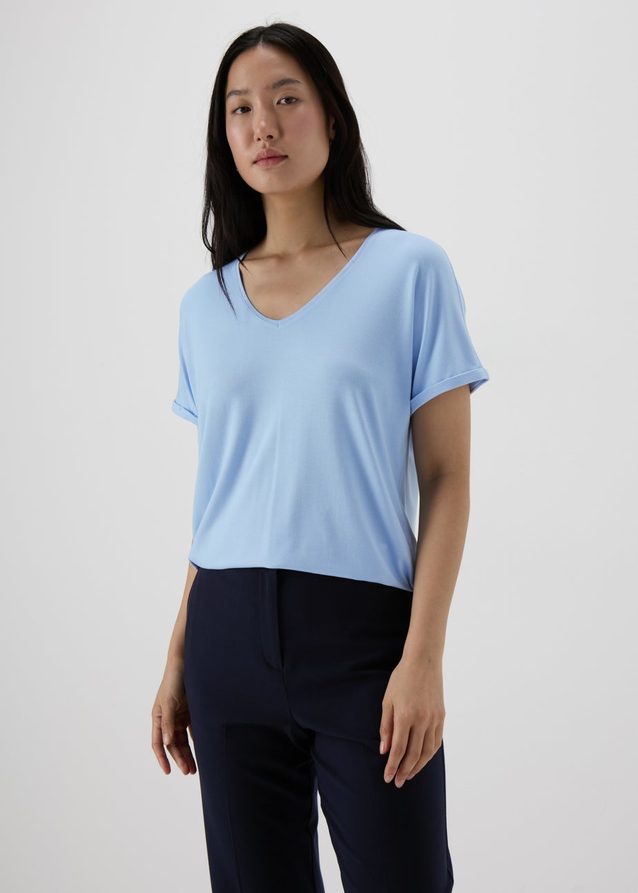 Et Vous Blue V Neck T-Shirt
