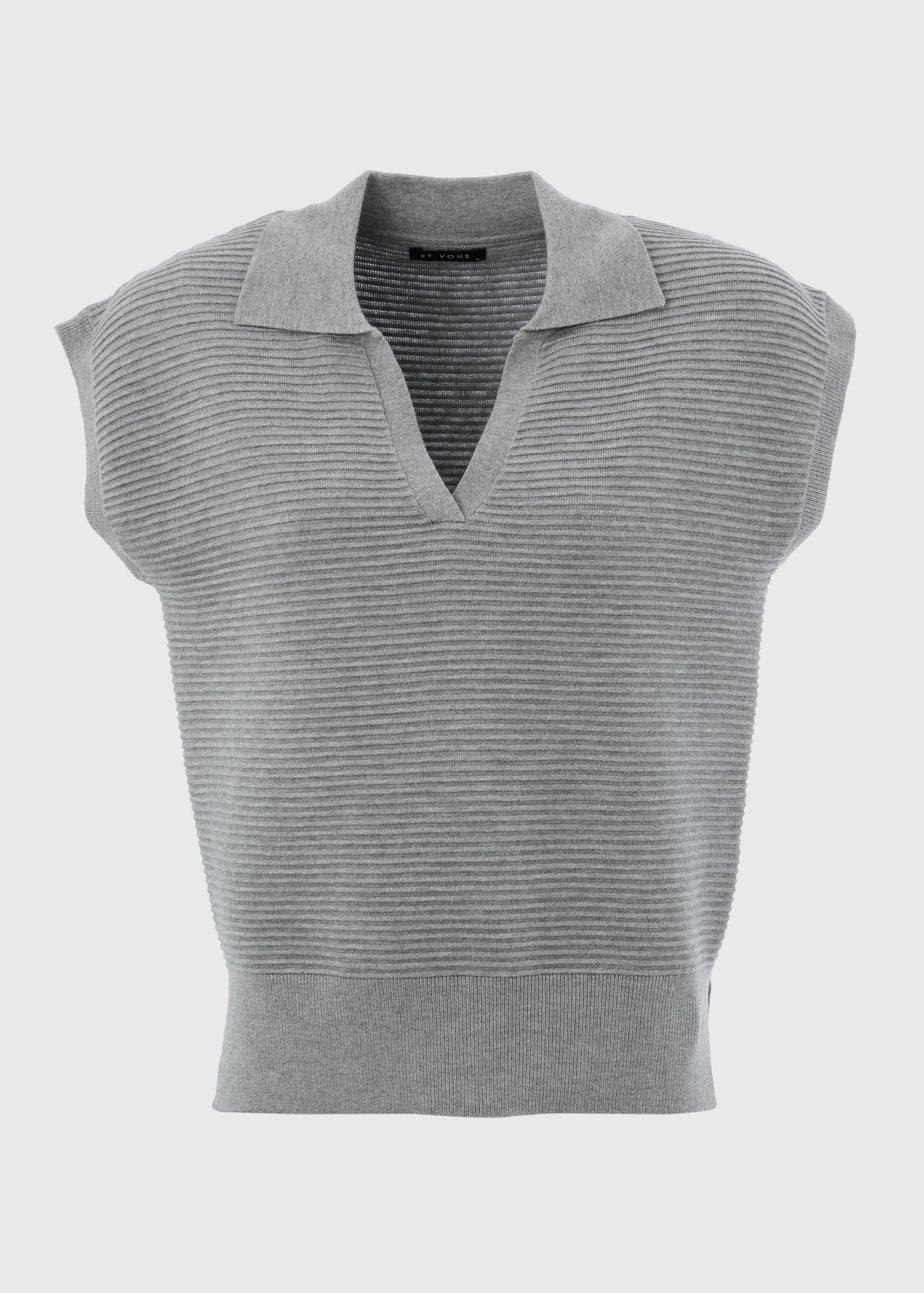 Et Vous Grey Knitted Sweater Vest