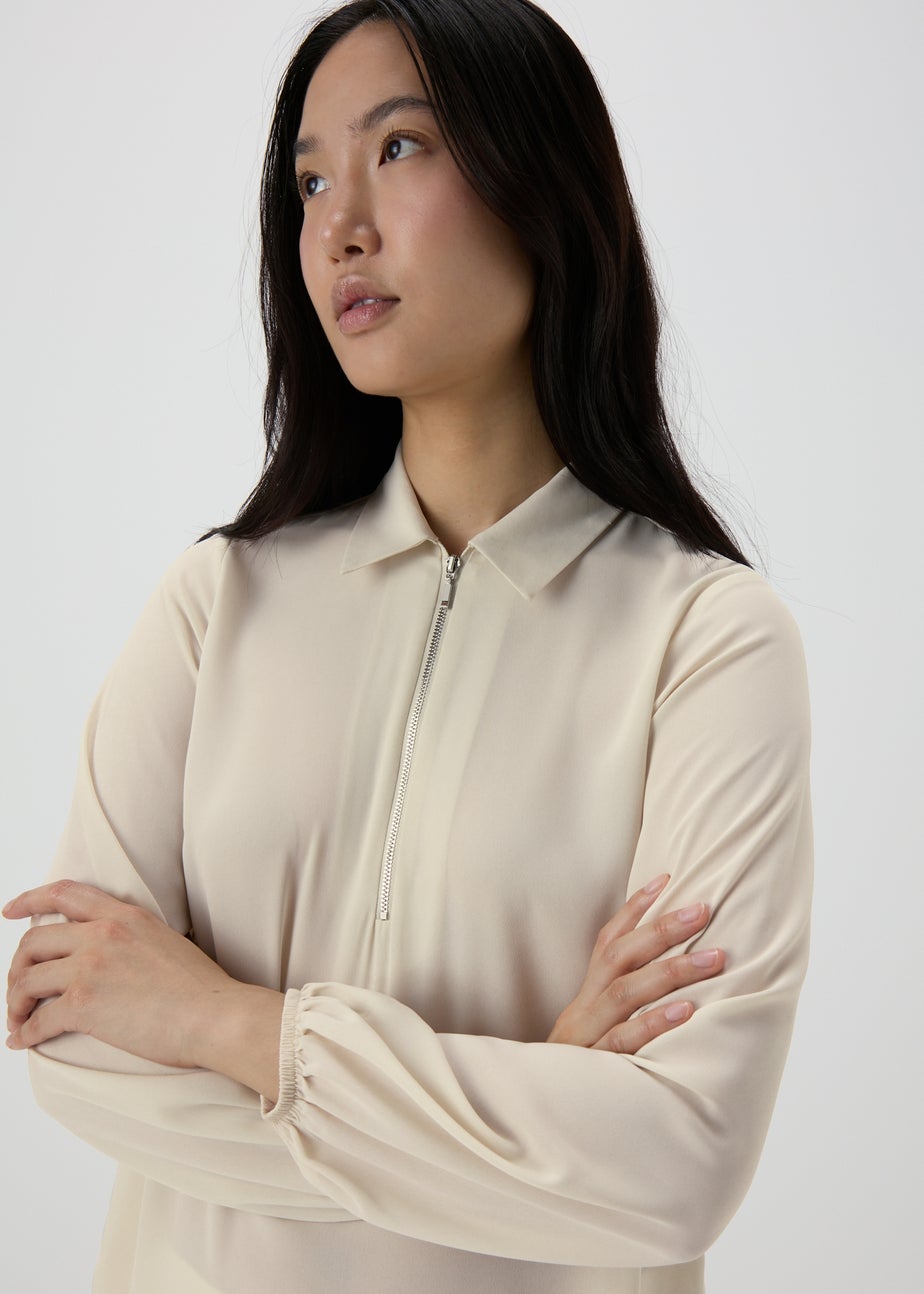 Et Vous Stone Half Zip Blouse