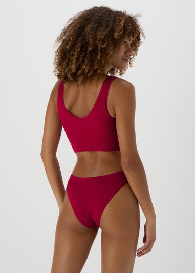 Burgundy Seamless Bra & Briefs Set