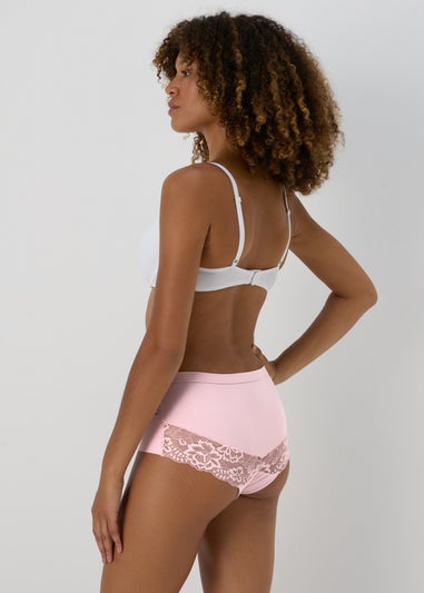 3 Pack Multicoloured Brushed Lace Midi Knickers