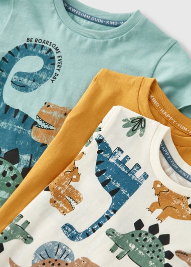 3 Pack Boys Dinosaur T-Shirts (1-7yrs)