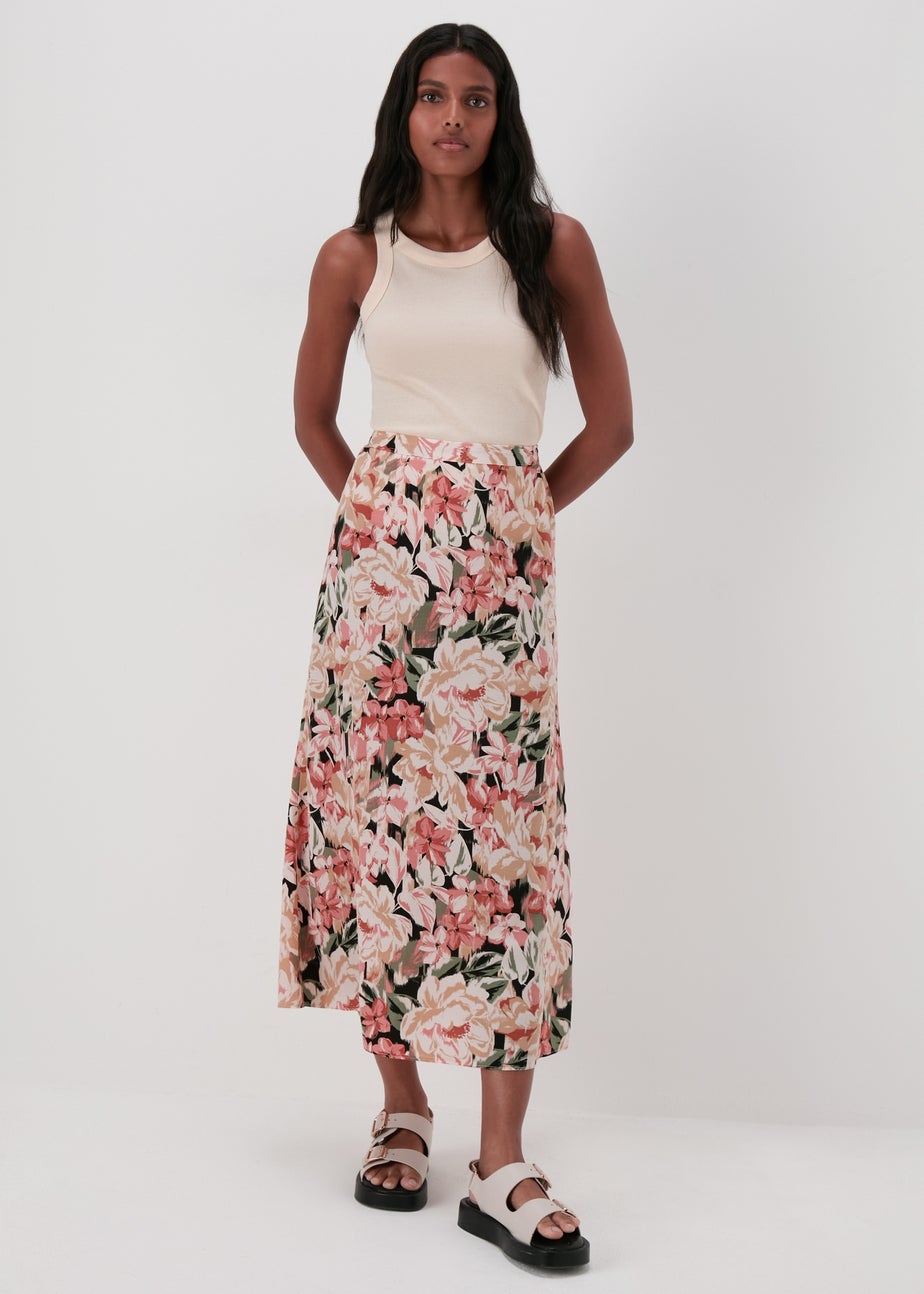 Multicolour Floral Flared Maxi Skirt