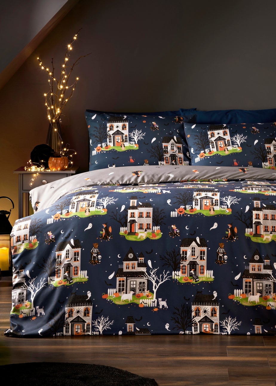 Halloween Haunted House Reversible Duvet Set