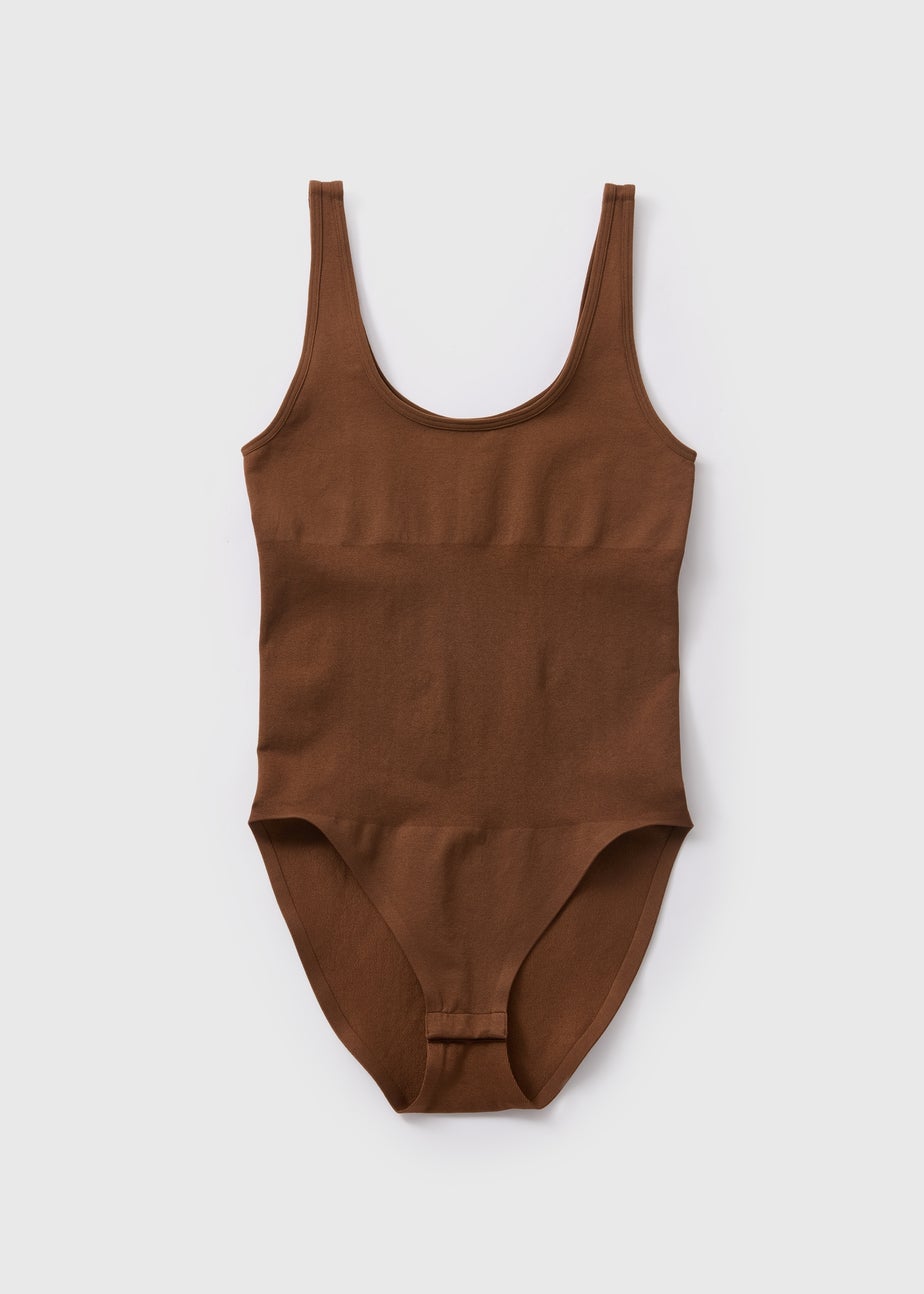 Brown Seamless Shapewear Bodysuit