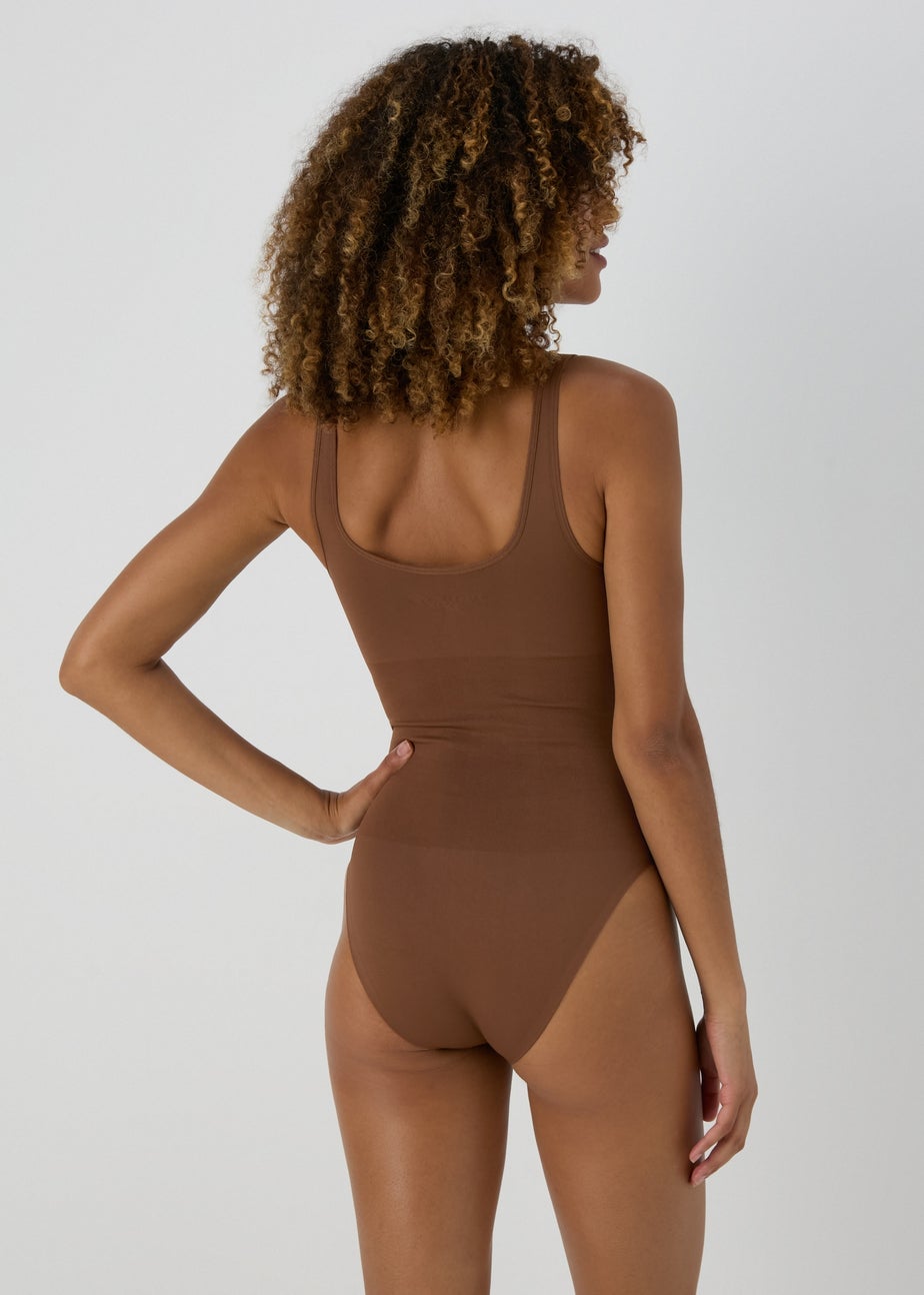 Brown Seamless Shapewear Bodysuit